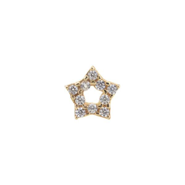Piercing Estrella Oreja de Oro y Piedras Blancas - STELLA ORE ALBA