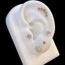 Piercing Estrella Oreja de Oro y Piedras Blancas - STELLA ORE ALBA