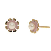 Pendientes FLOR PERLA ESMALTE ROSA