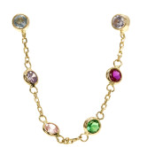 Pendiente cadena CHATONES MULTICOLOR